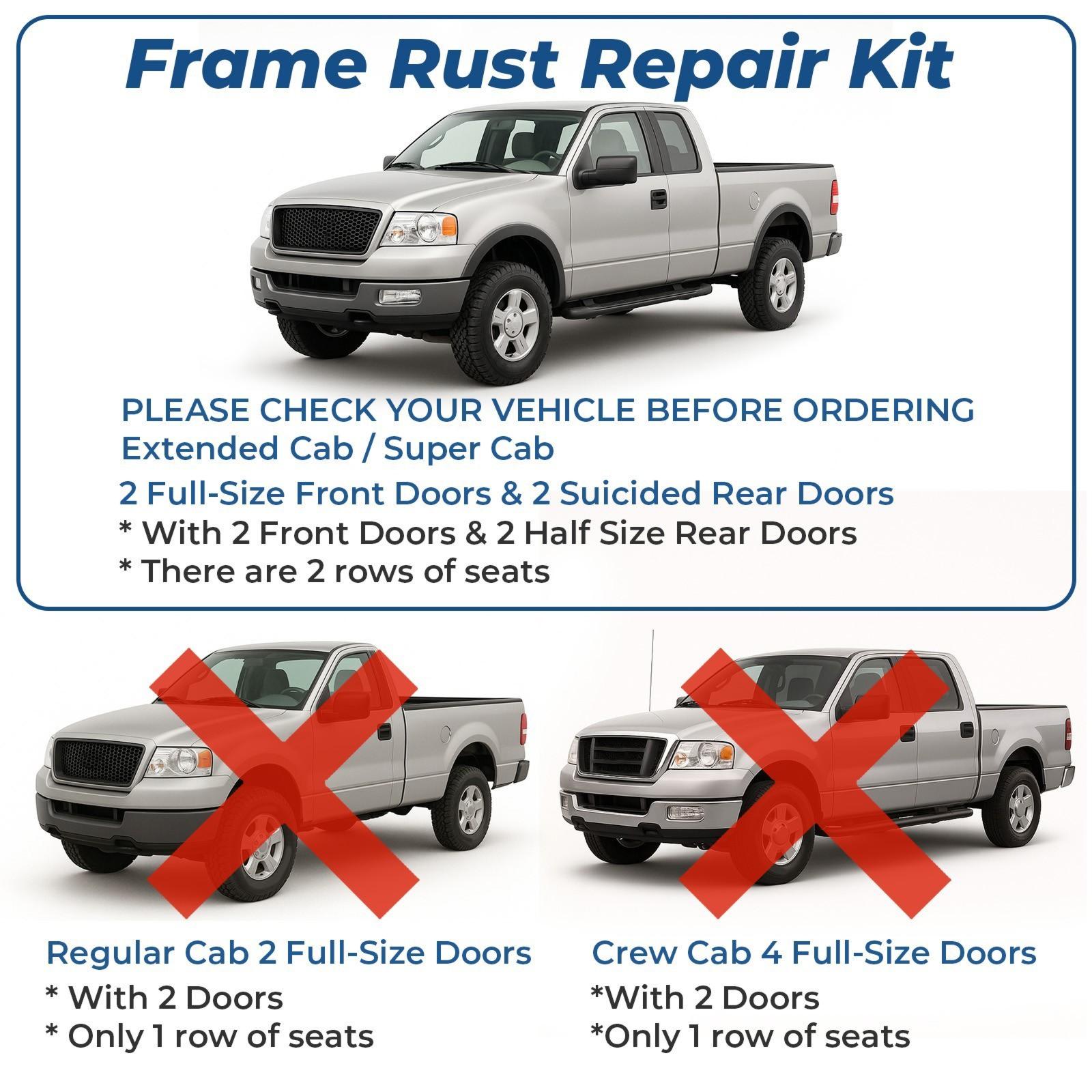 Mid Frame Rail Rust Repair Kit Pair Green For Ford F150 Extended Cab 4WD 2004-08