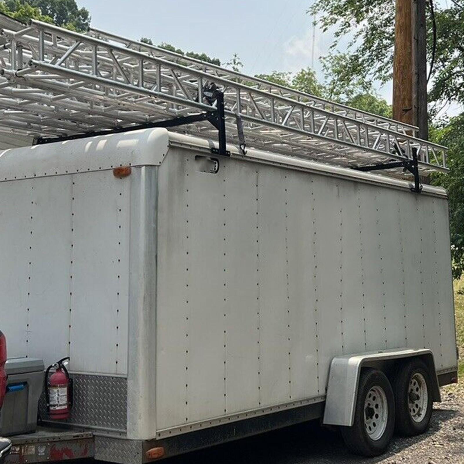 72"-108" Adjustable Ladder Roof Rack For Enclosed Trailers Cargo Vans Trucks