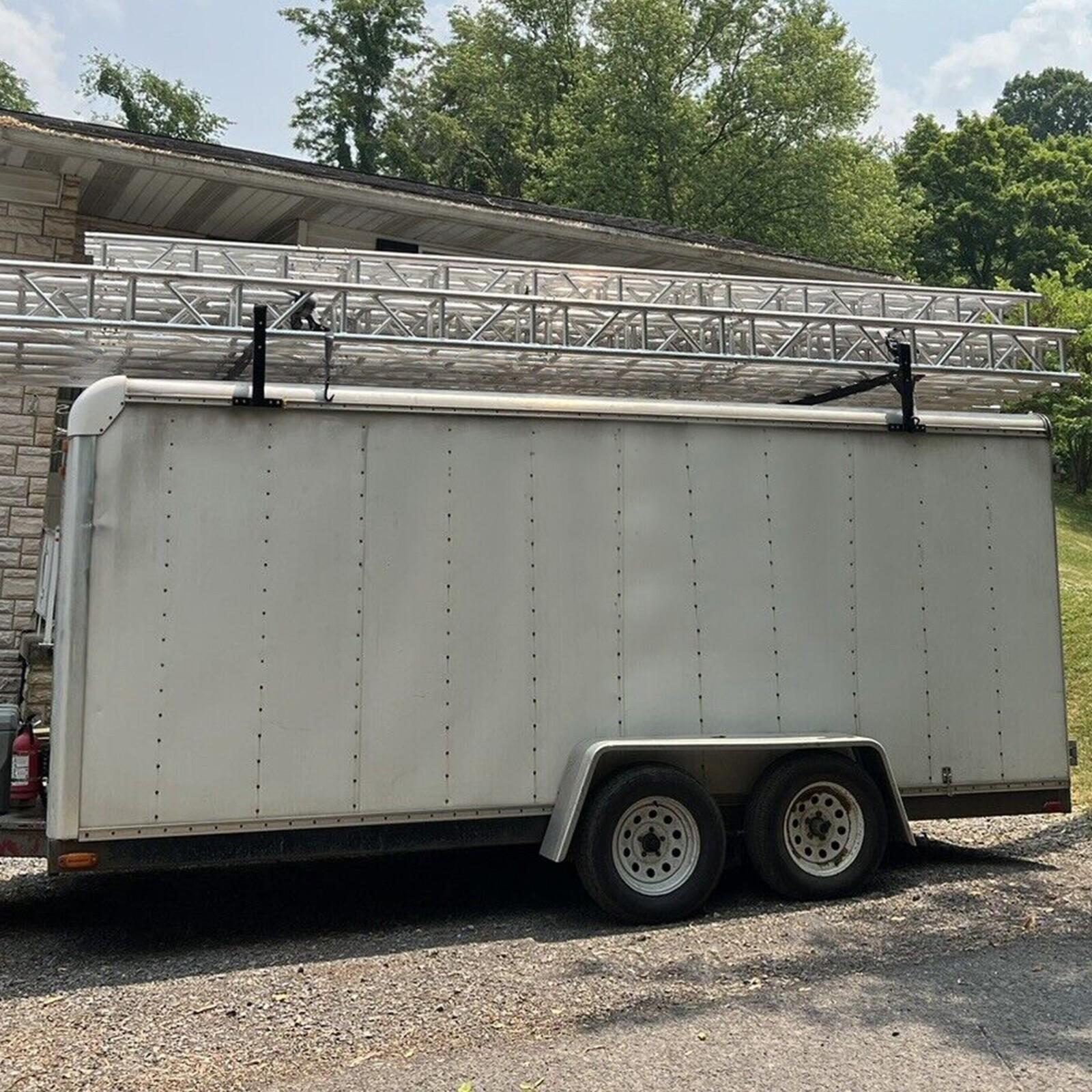 72"-108" Adjustable Ladder Roof Rack For Enclosed Trailers Cargo Vans Trucks