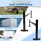 72"-108" Adjustable Ladder Roof Rack For Enclosed Trailers Cargo Vans Trucks
