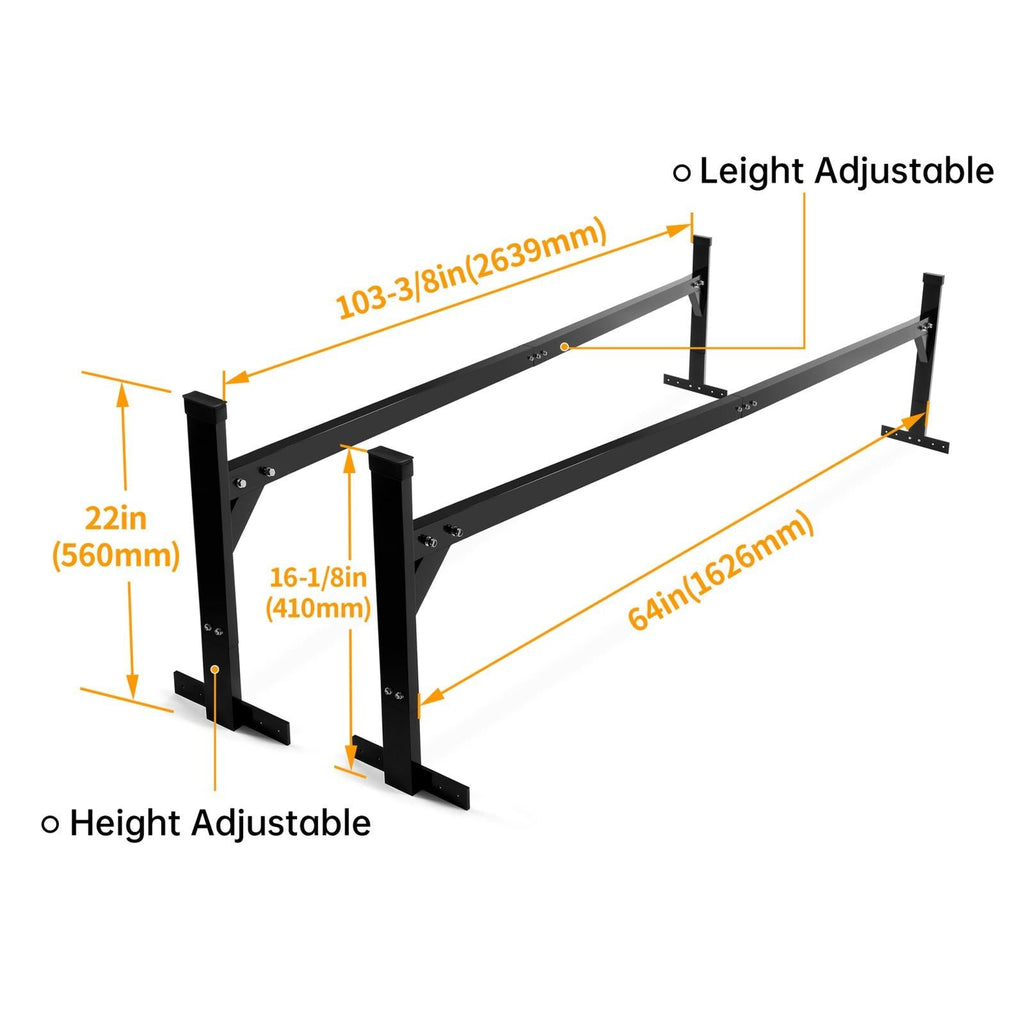72"-108" Adjustable Ladder Roof Rack For Enclosed Trailers Cargo Vans Trucks