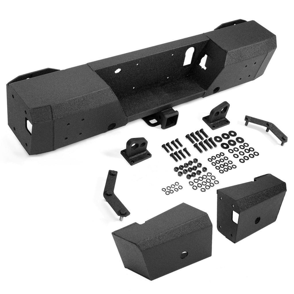 Rear Bumper Heavy Duty Steel For Ford F150 15-20 W/ TOW HITCH & Sensor Holes