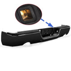 Gloss Black Rear Bumper For 09-18 Dodge Ram 1500 w/Dual Exhaust w/o Sensor Holes