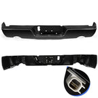 Gloss Black Rear Bumper For 09-18 Dodge Ram 1500 w/Dual Exhaust w/o Sensor Holes