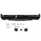 Gloss Black Rear Bumper For 09-18 Dodge Ram 1500 w/Dual Exhaust w/o Sensor Holes