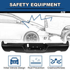 Gloss Black Rear Bumper For 09-18 Dodge Ram 1500 w/Dual Exhaust w/o Sensor Holes