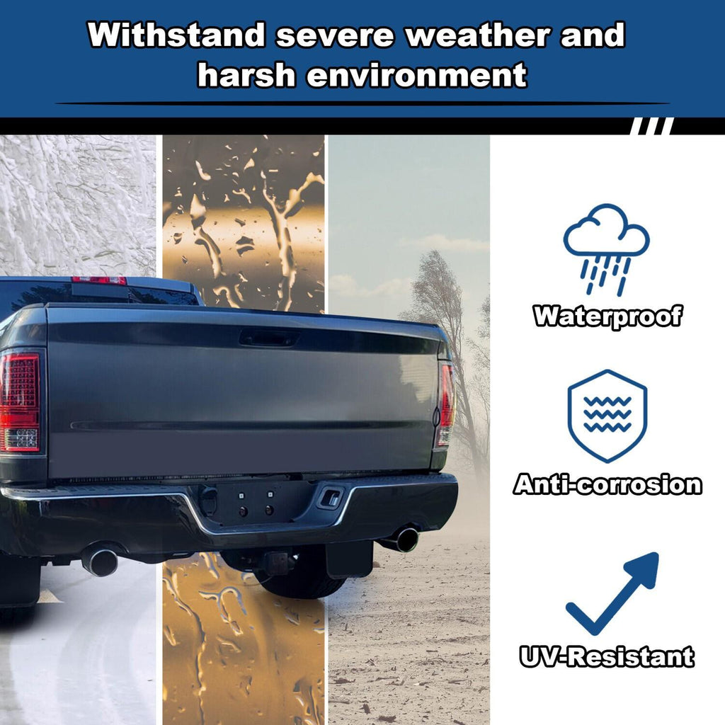 Gloss Black Rear Bumper For 09-18 Dodge Ram 1500 w/Dual Exhaust w/o Sensor Holes