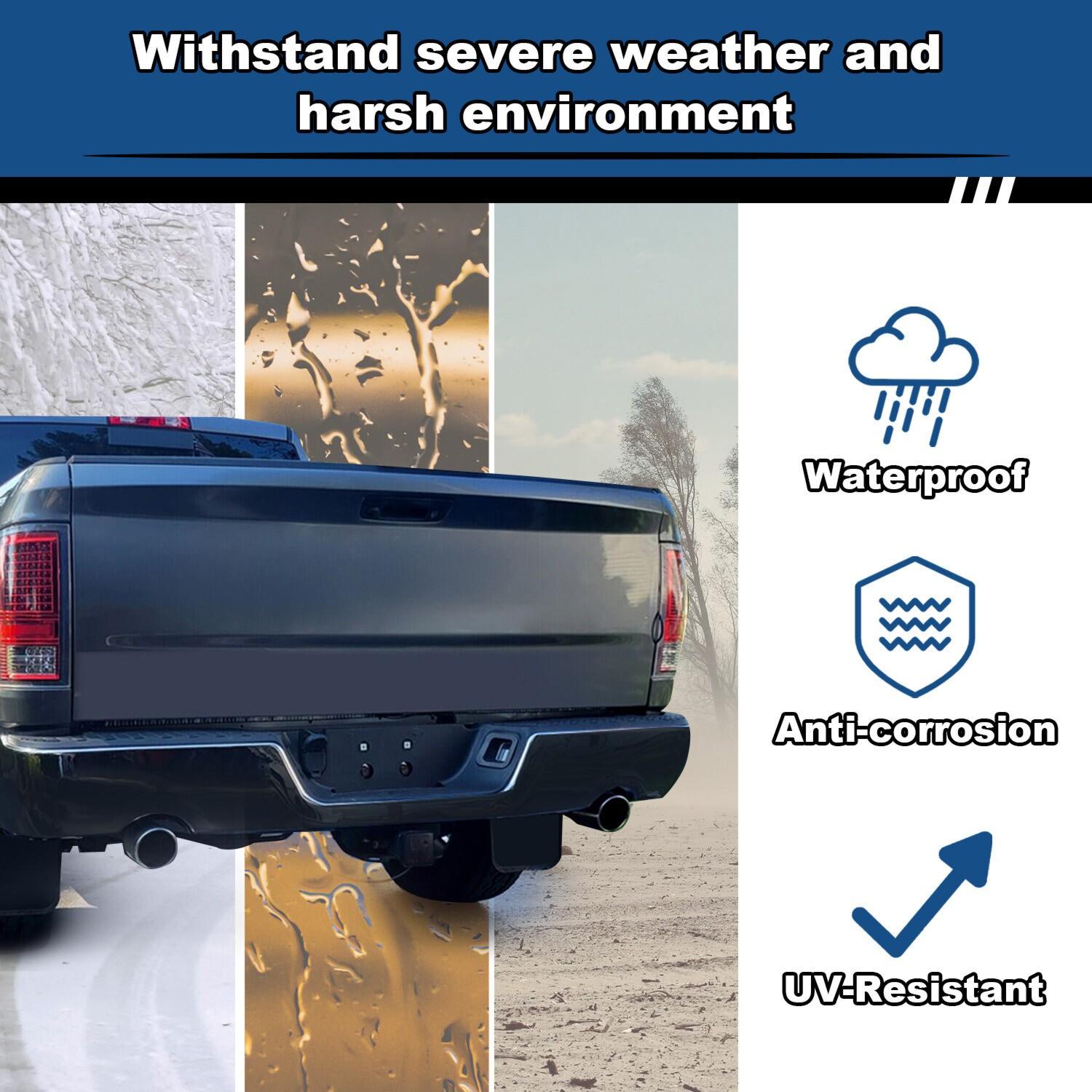 Gloss Black Rear Bumper For 09-18 Dodge Ram 1500 w/Dual Exhaust w/o Sensor Holes