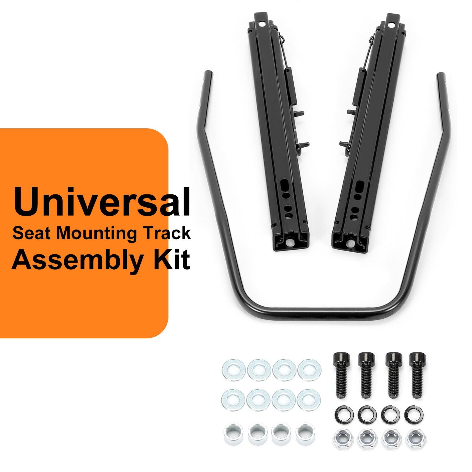 Pair Universal Racing Dual Seat Slider Base Mount Rail Bracket Track Assembly