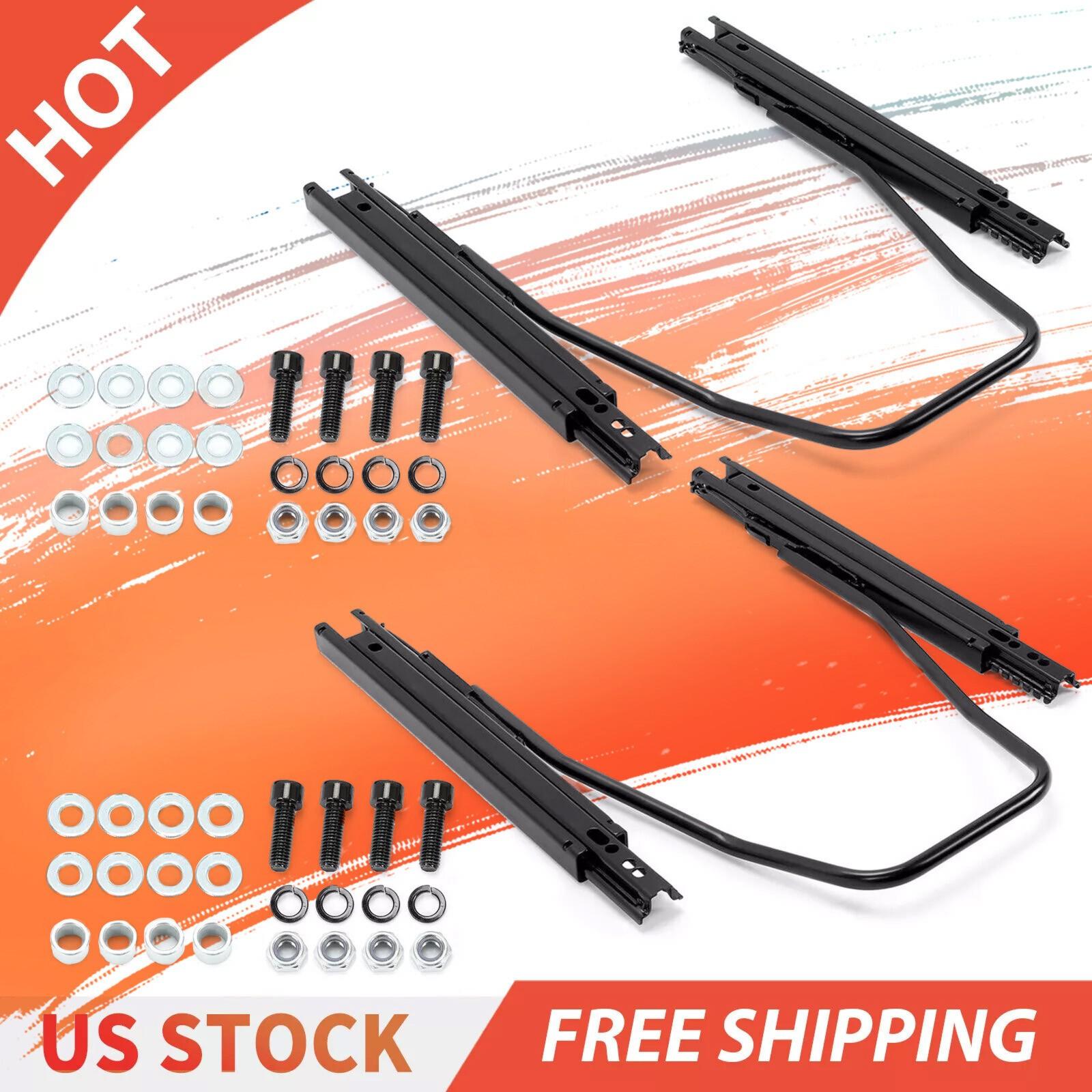 Pair Universal Racing Dual Seat Slider Base Mount Rail Bracket Track Assembly
