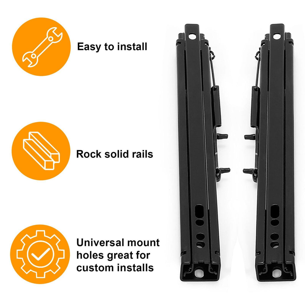 Pair Universal Racing Dual Seat Slider Base Mount Rail Bracket Track Assembly