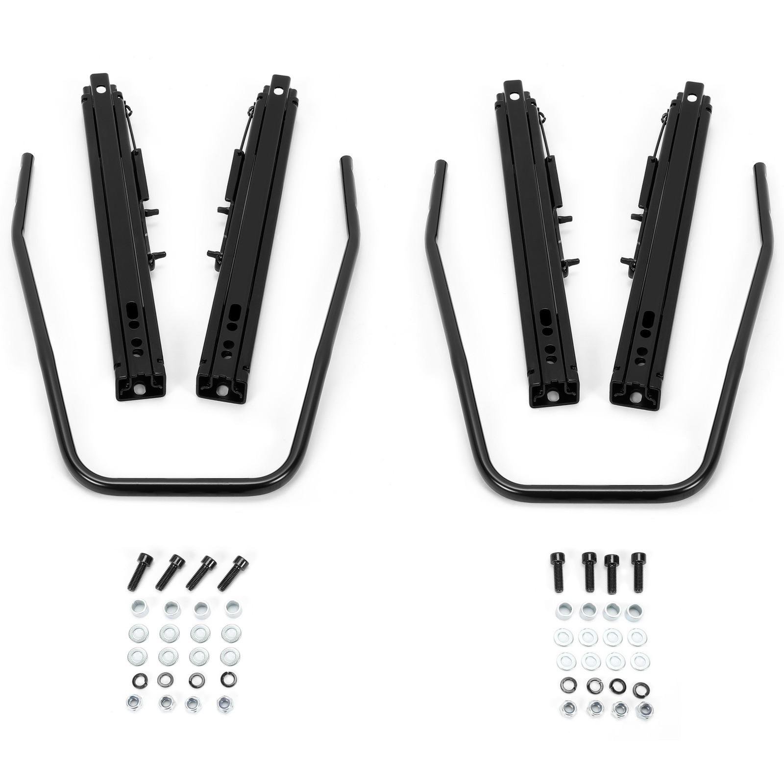Pair Universal Racing Dual Seat Slider Base Mount Rail Bracket Track Assembly