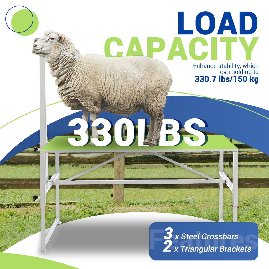 51"x23" Goat Milk Livestock Stand Husbandry Trimming Adjustable Height 19"-33"