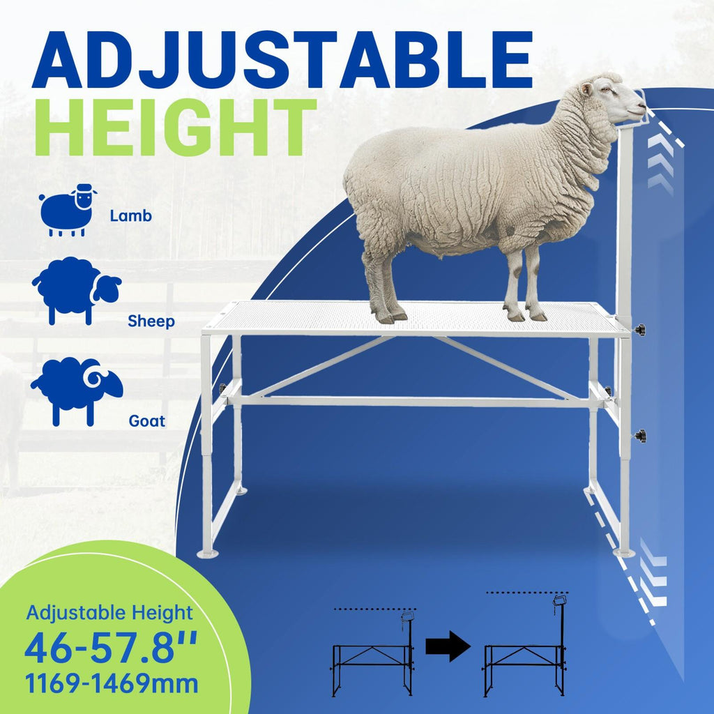 51"x23" Goat Milk Livestock Stand Husbandry Trimming Adjustable Height 19"-33"
