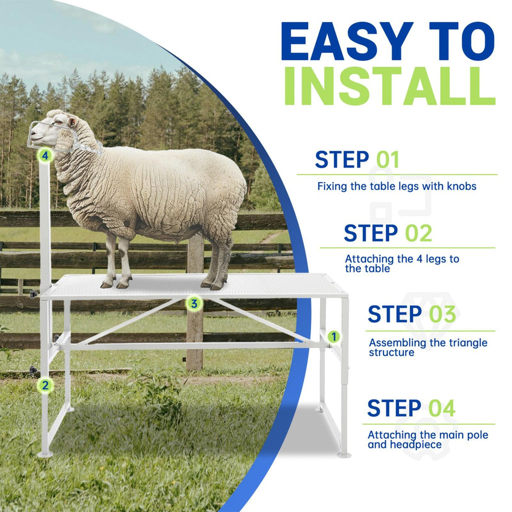 51"x23" Goat Milk Livestock Stand Husbandry Trimming Adjustable Height 19"-33"