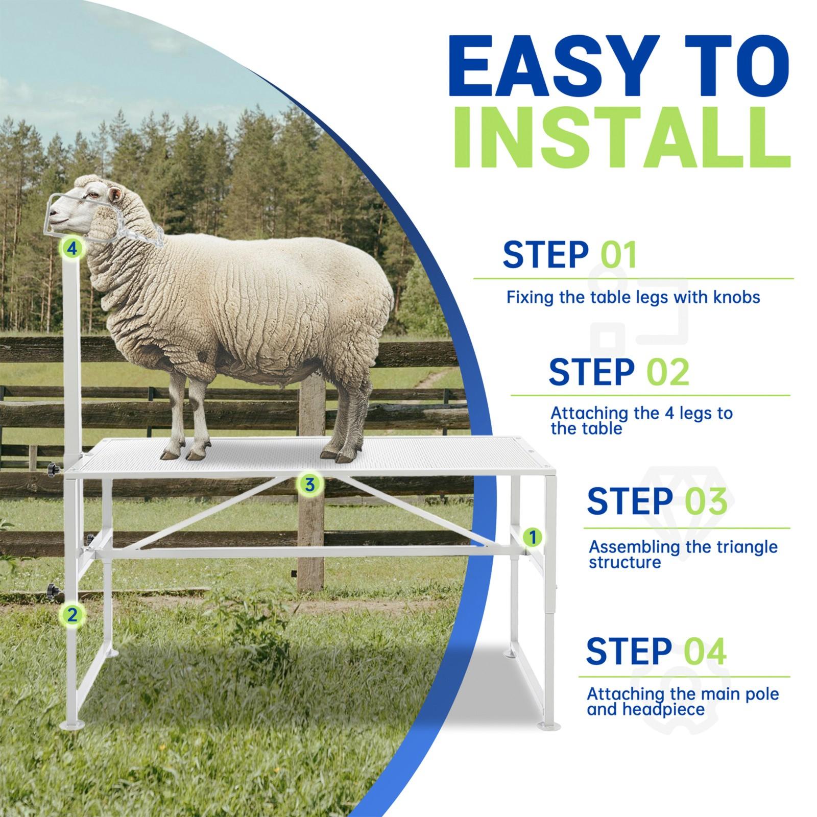 51"x23" Goat Milk Livestock Stand Husbandry Trimming Adjustable Height 19"-33"
