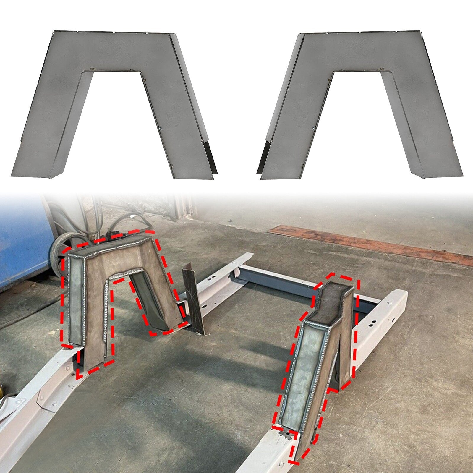For 1963-1972 Chevy C10 Pickup 1 PAIR C Notch Frame Step Notch CNotch Set Steel
