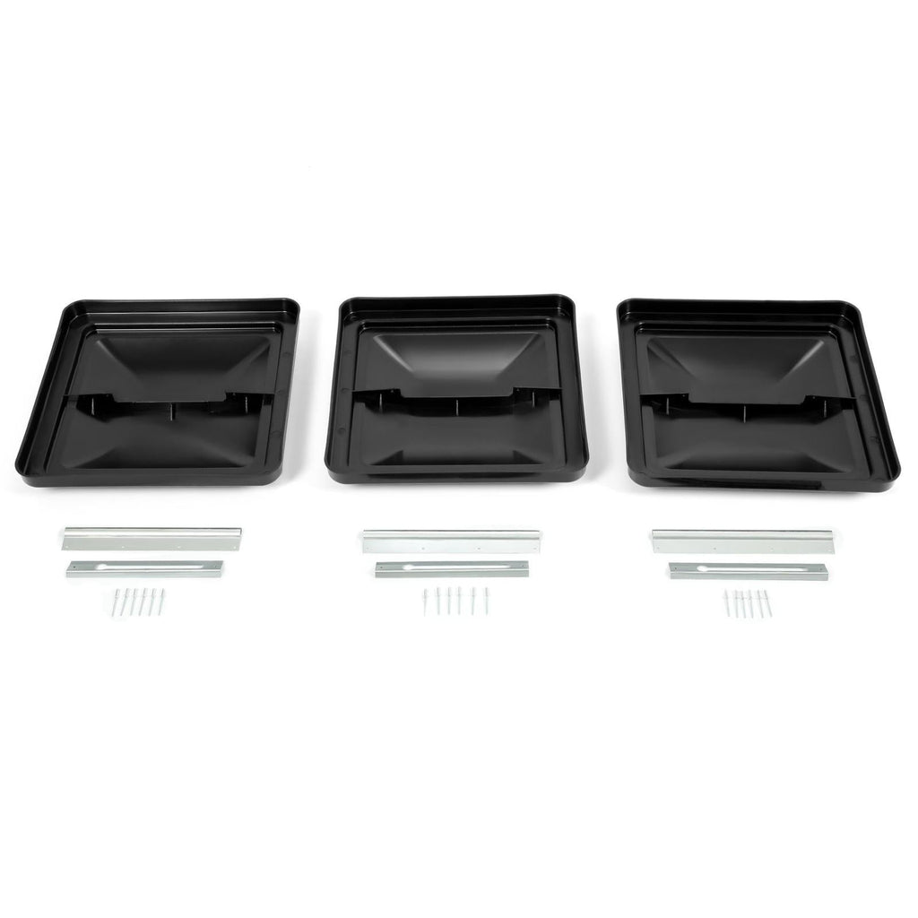 14" X 14" RV Replacement Roof Vent Cover Black Camper Trailer Vent Cover 3PCS