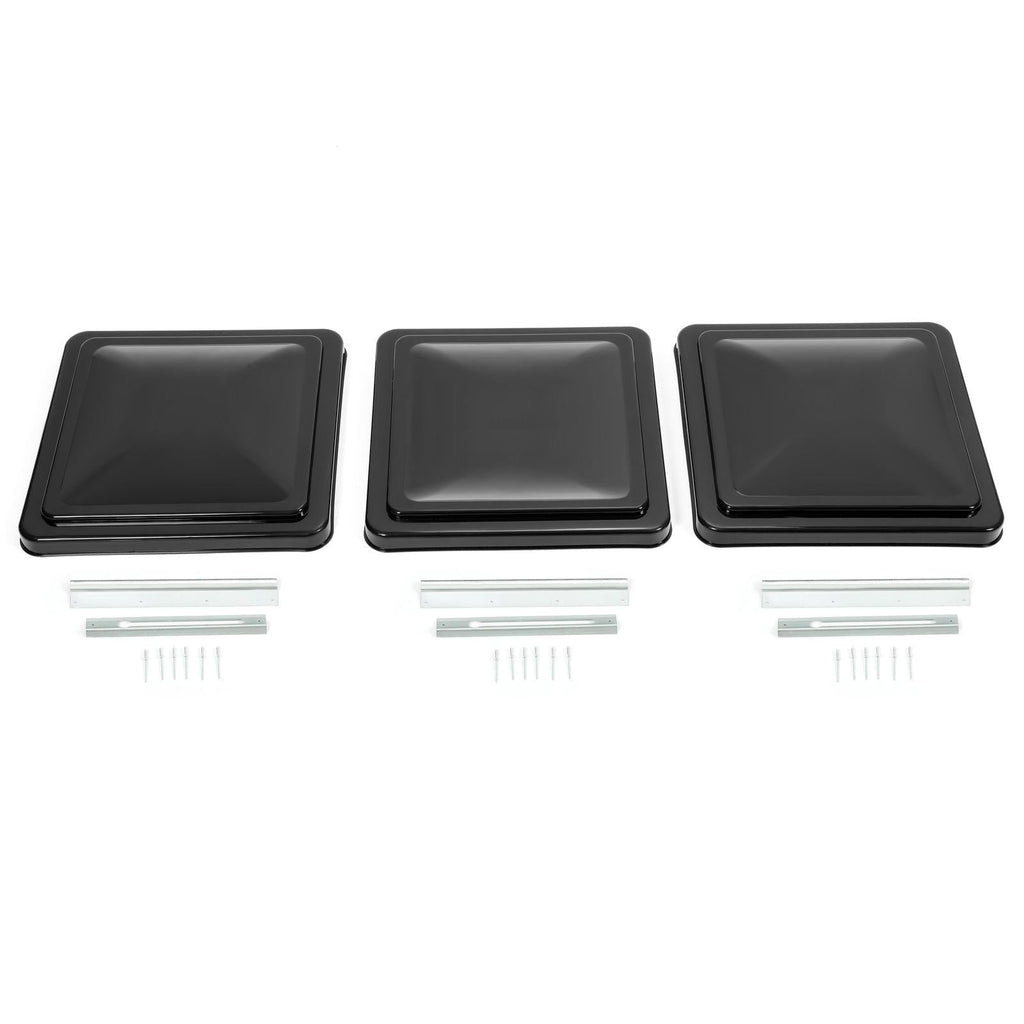 14" X 14" RV Replacement Roof Vent Cover Black Camper Trailer Vent Cover 3PCS