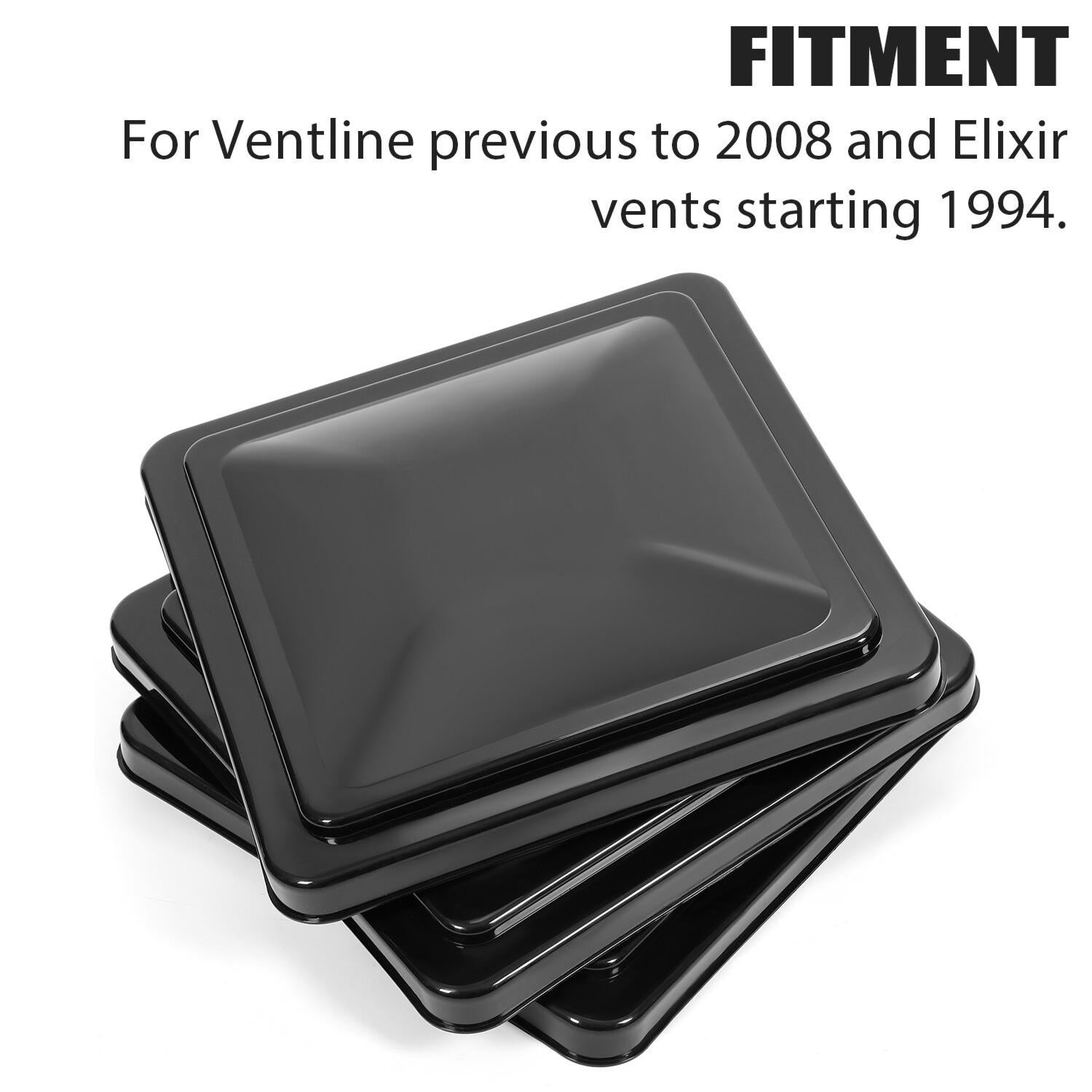 14" X 14" RV Replacement Roof Vent Cover Black Camper Trailer Vent Cover 3PCS