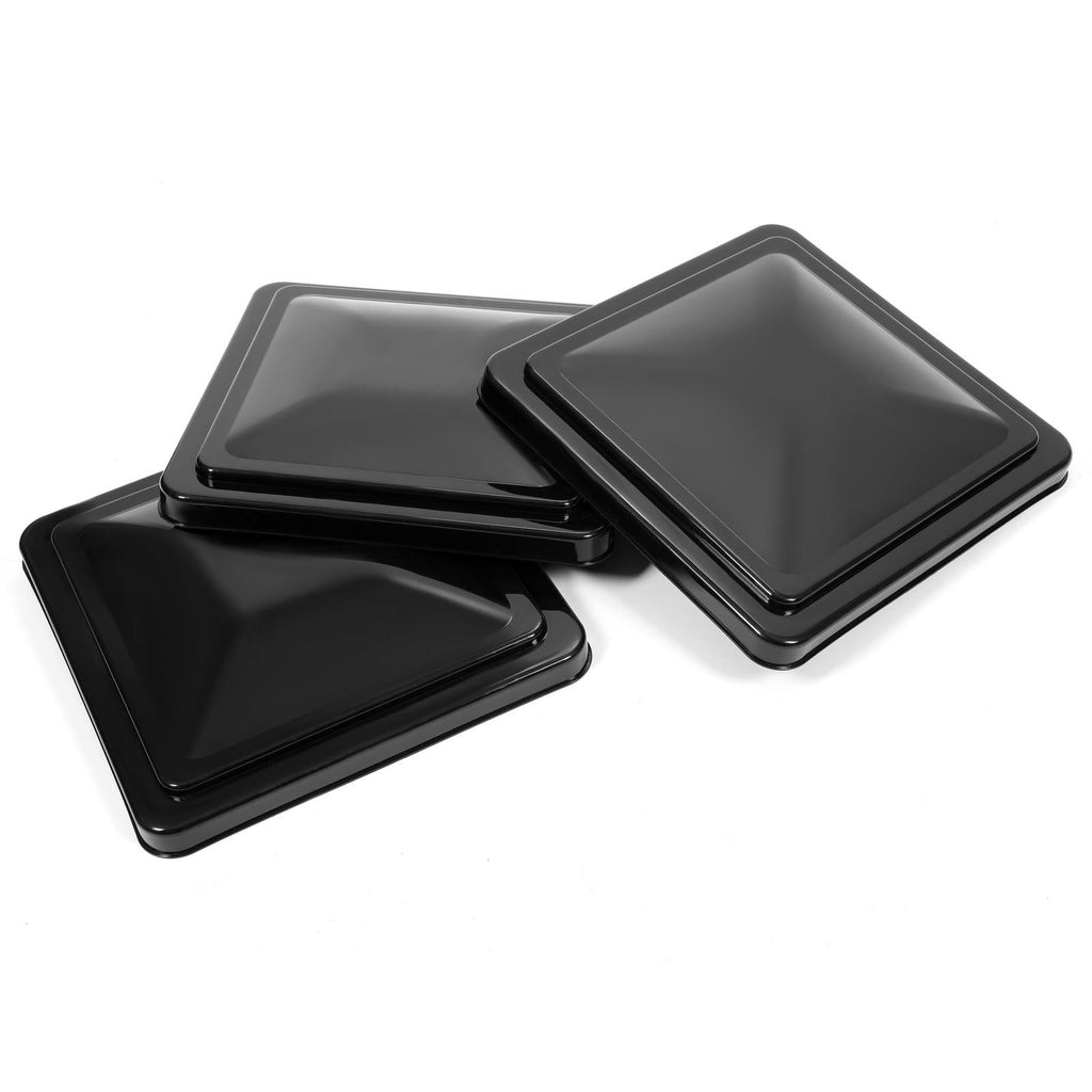 14" X 14" RV Replacement Roof Vent Cover Black Camper Trailer Vent Cover 3PCS