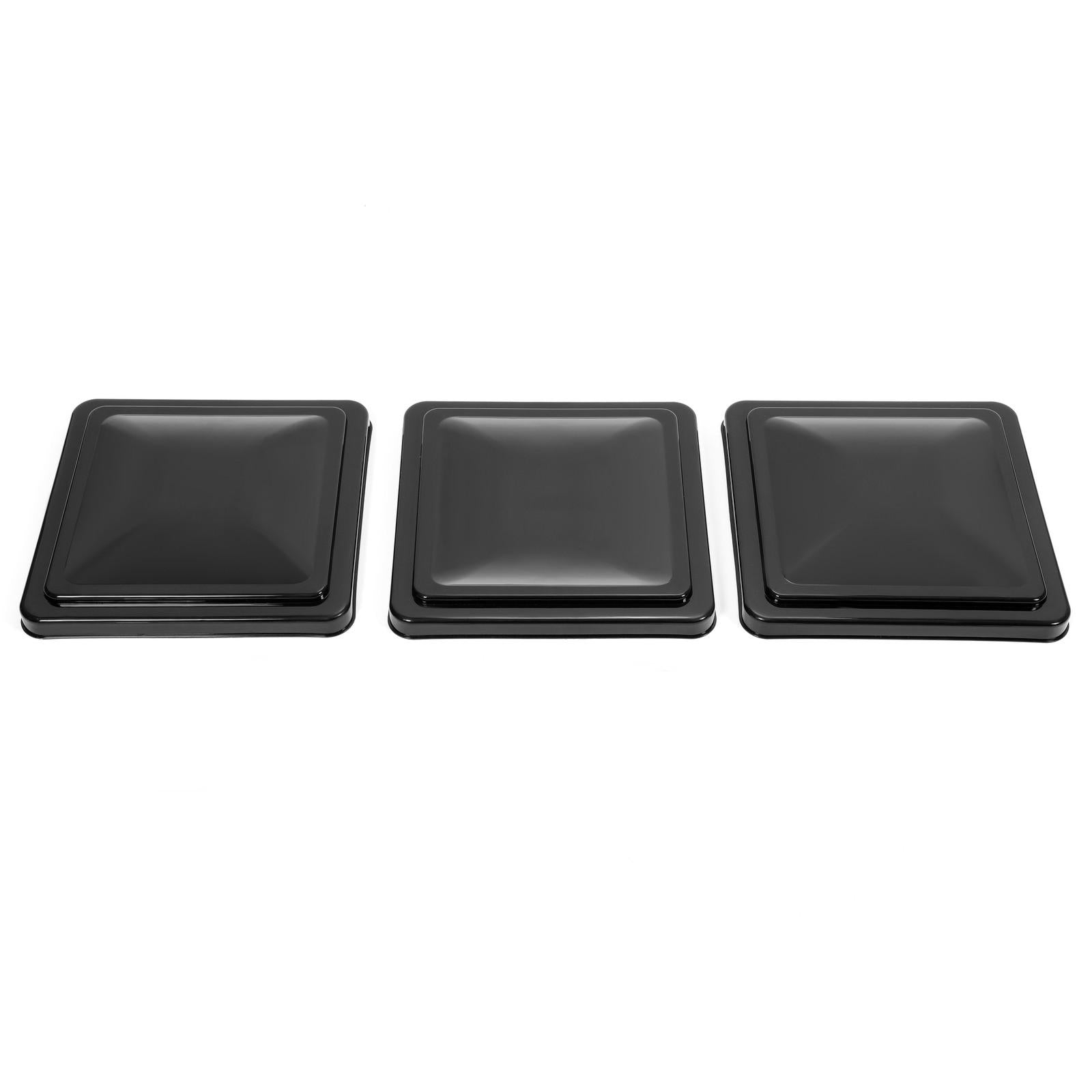 14" X 14" RV Replacement Roof Vent Cover Black Camper Trailer Vent Cover 3PCS