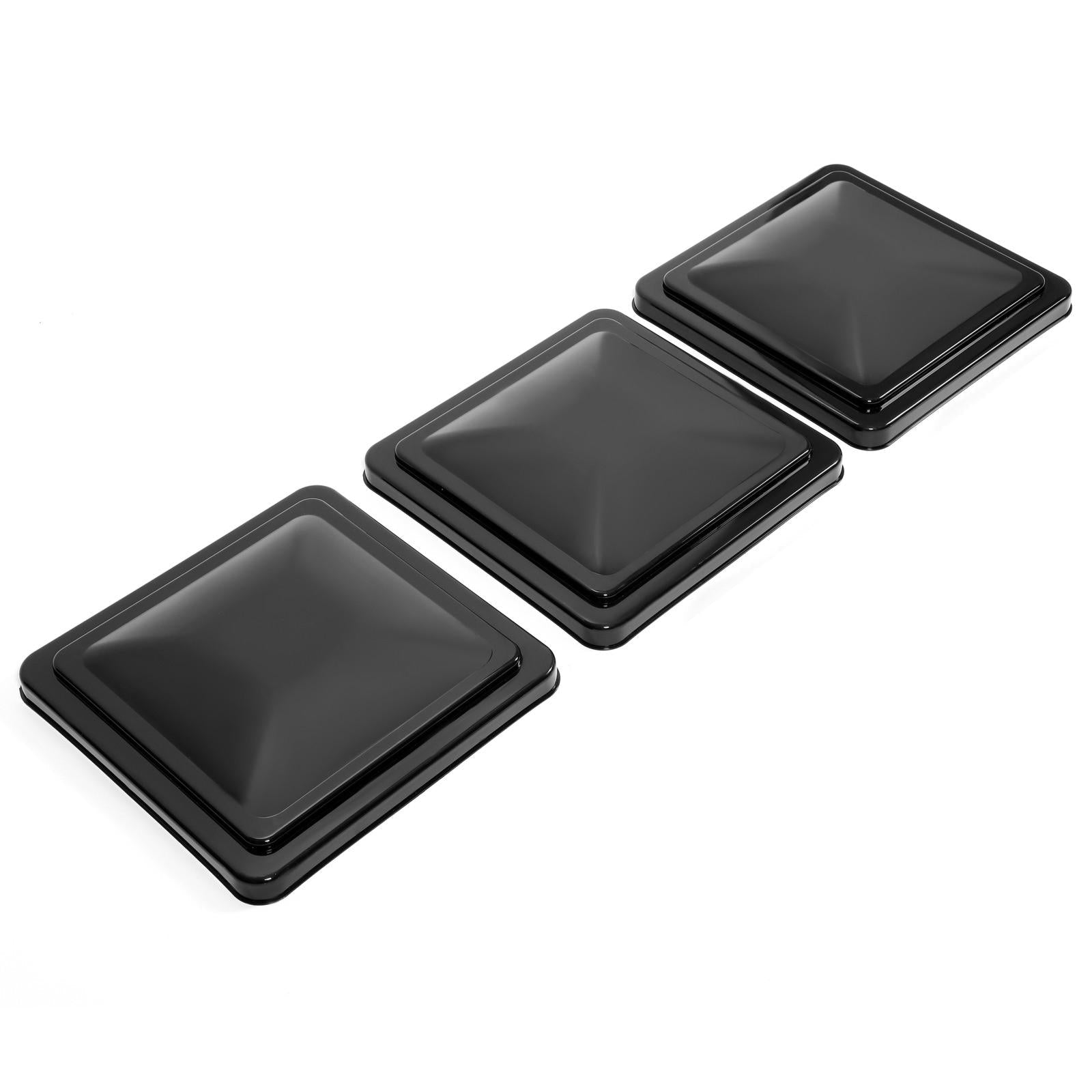 14" X 14" RV Replacement Roof Vent Cover Black Camper Trailer Vent Cover 3PCS
