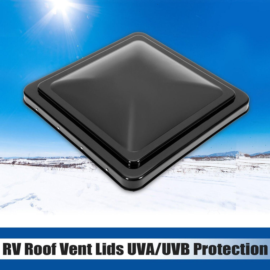 14" X 14" RV Replacement Roof Vent Cover Black Camper Trailer Vent Cover 3PCS