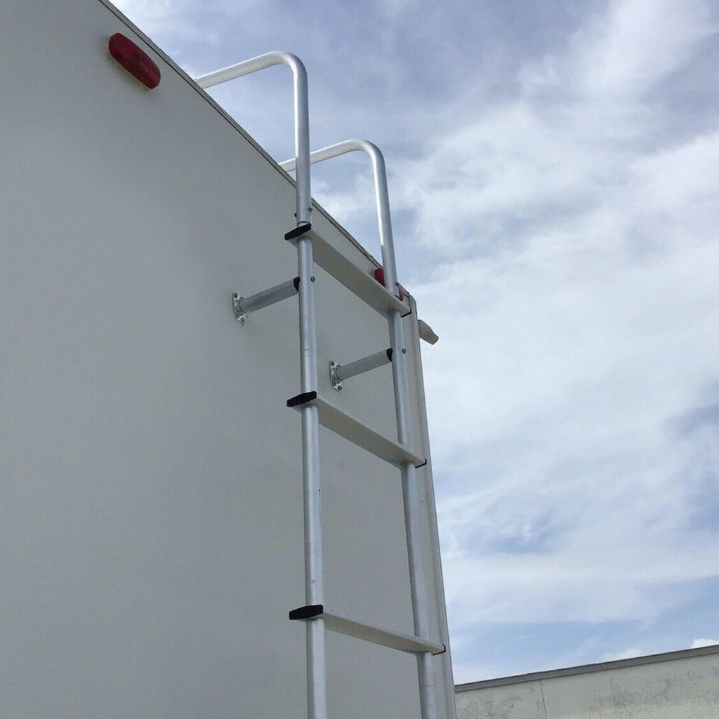 113" Universal Exterior Rear RV Ladder Silver Aluminium Assembly #139.21 LA-401