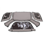 For Kia Sportage 1996-02 Replacement Convertible Soft Top & Plastic Window Black