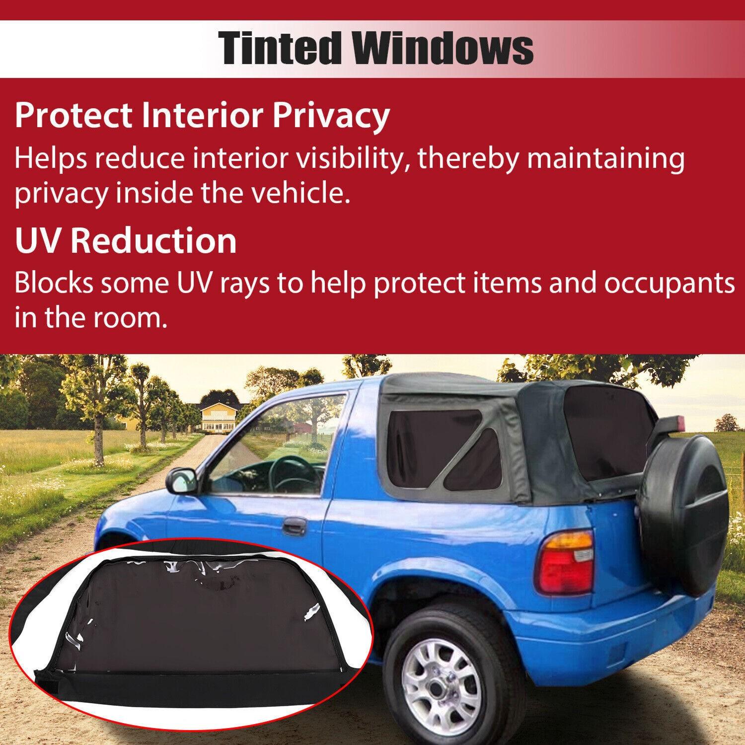 For Kia Sportage 1996-02 Replacement Convertible Soft Top & Plastic Window Black
