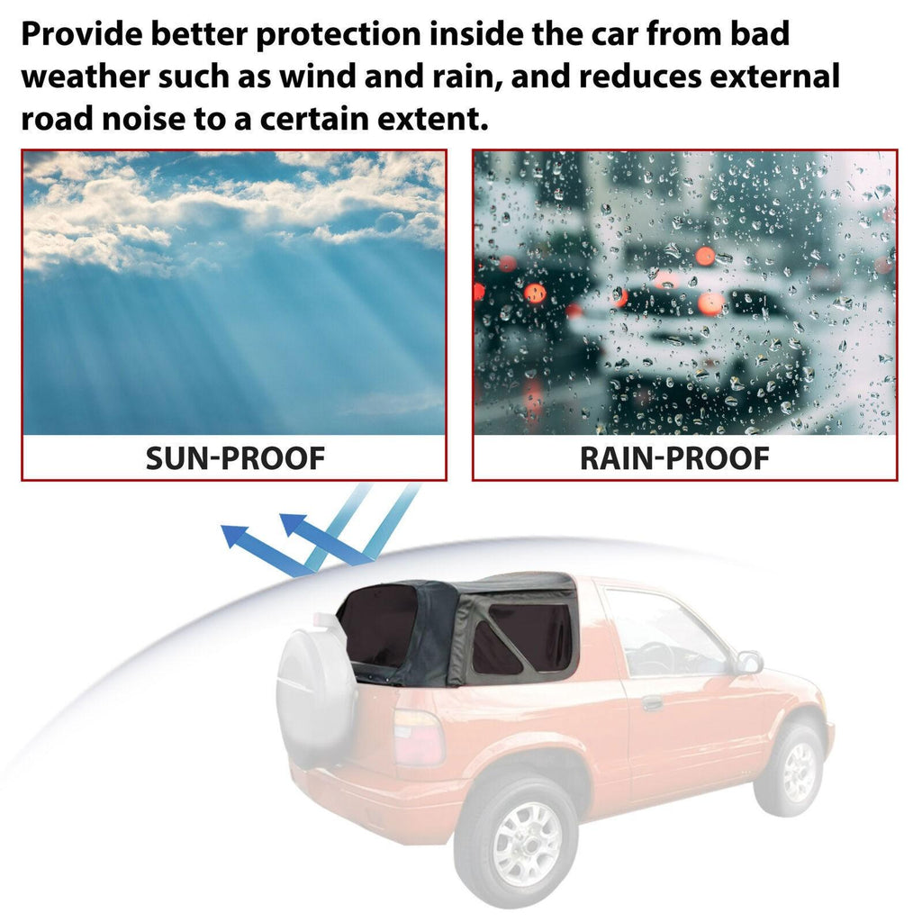 For Kia Sportage 1996-02 Replacement Convertible Soft Top & Plastic Window Black