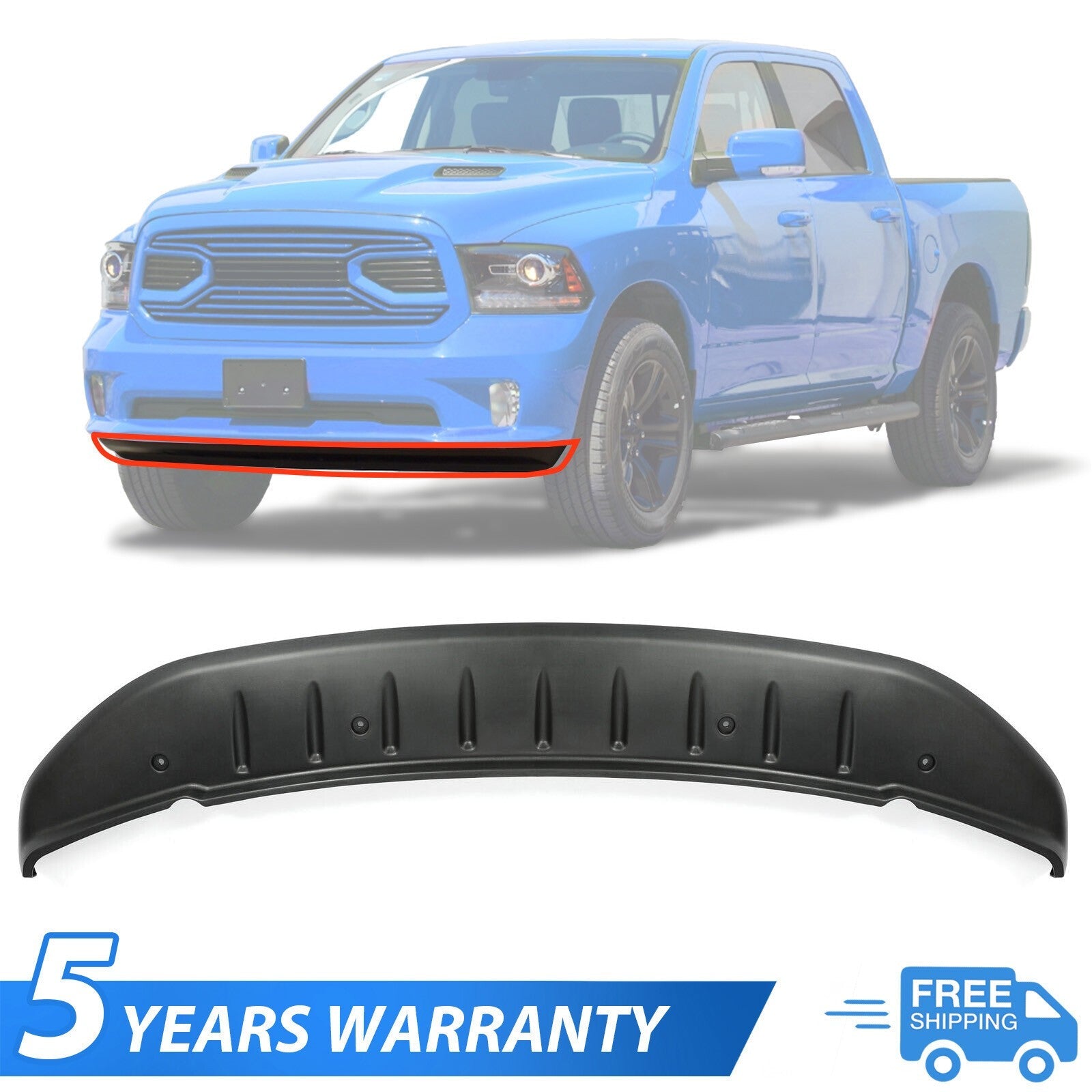 Lower Front Bumper Valance Air Dam For Dodge Ram 1500 09-18/1500 Classic 19-22
