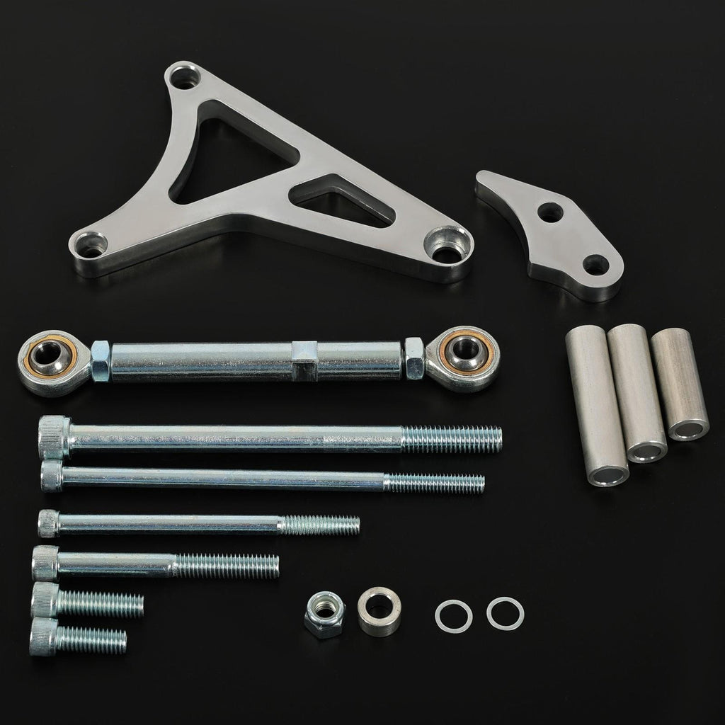 Alternator Bracket + Tension Rod Billet Aluminum Polished For Ford 289 302 68-93