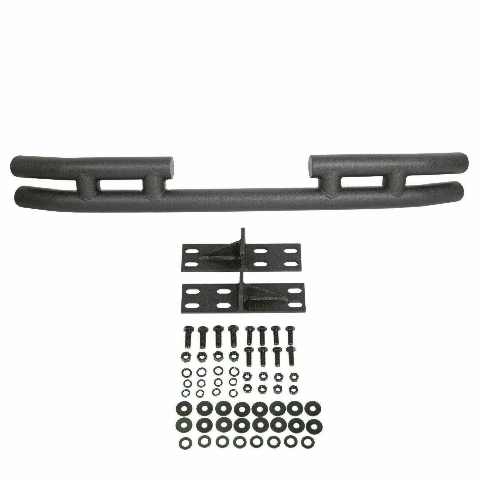 FOR JEEP WRANGLER 88-06 BLACK STAINLESS DOUBLE BAR REAR BUMPER PROTECTOR GUARD