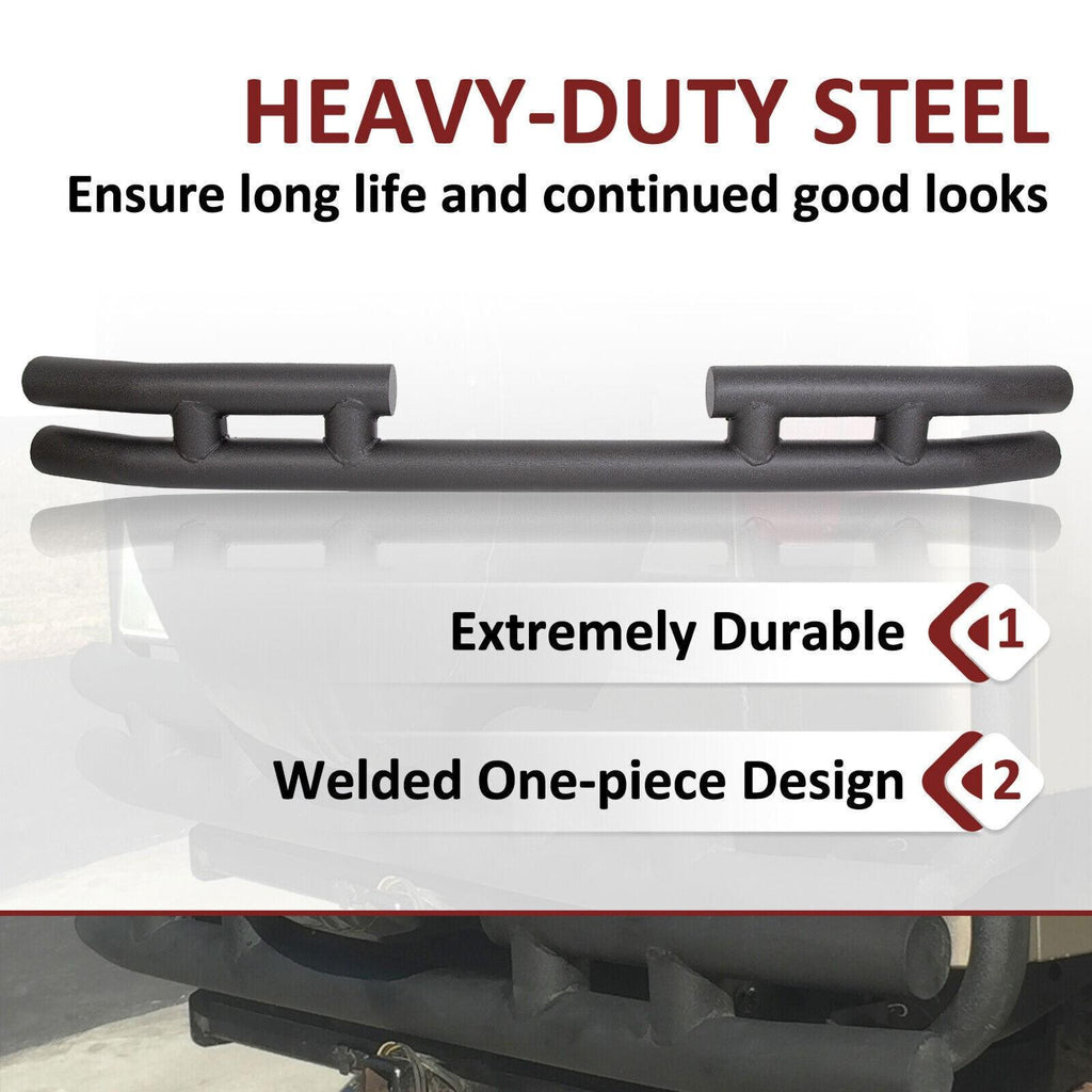 FOR JEEP WRANGLER 88-06 BLACK STAINLESS DOUBLE BAR REAR BUMPER PROTECTOR GUARD
