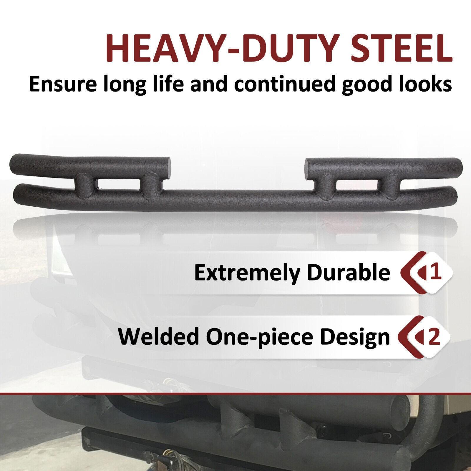 FOR JEEP WRANGLER 88-06 BLACK STAINLESS DOUBLE BAR REAR BUMPER PROTECTOR GUARD