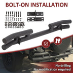FOR JEEP WRANGLER 88-06 BLACK STAINLESS DOUBLE BAR REAR BUMPER PROTECTOR GUARD