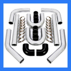 8PC 3" inch Aluminum Turbo Intercooler U Pipe Silicone Hose T-Clamp Kit Set
