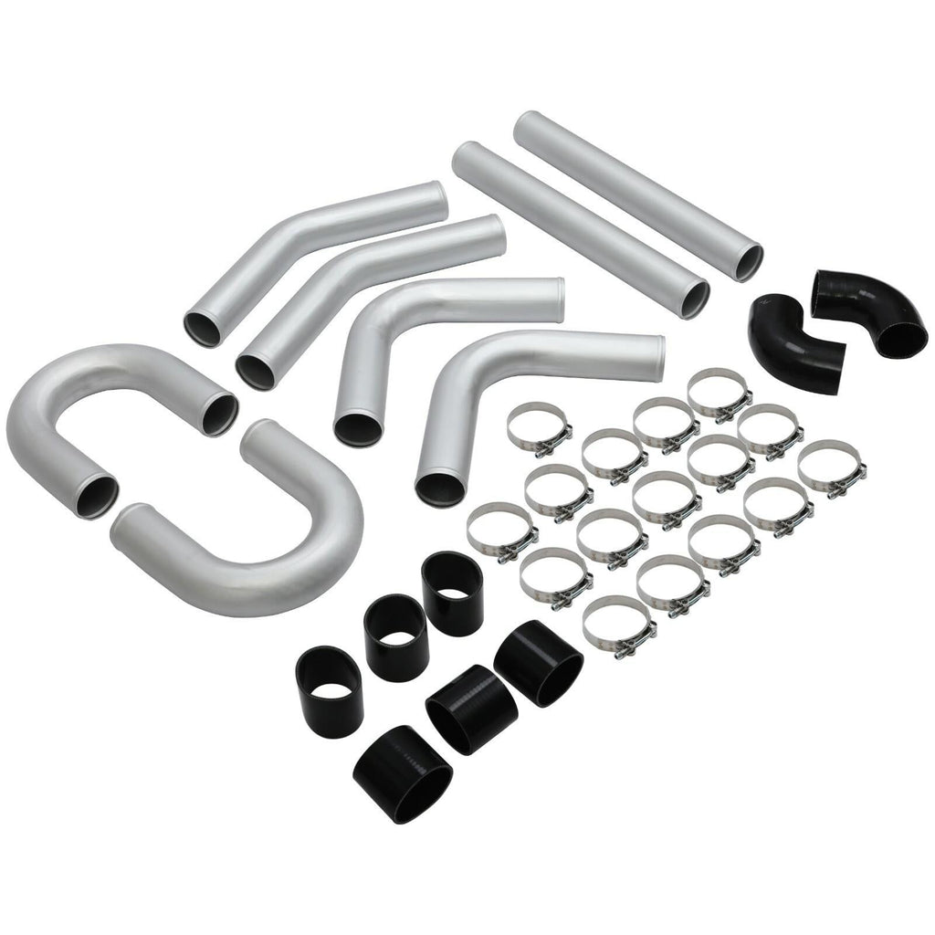 8PC 3" inch Aluminum Turbo Intercooler U Pipe Silicone Hose T-Clamp Kit Set
