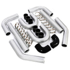 8PC 3" inch Aluminum Turbo Intercooler U Pipe Silicone Hose T-Clamp Kit Set
