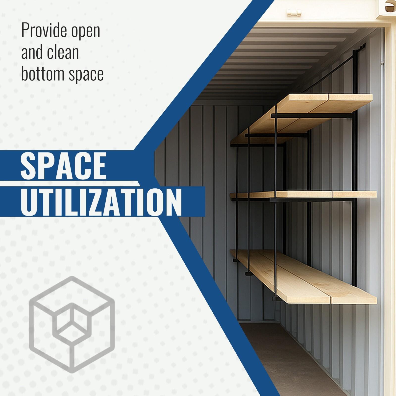 18"x60" Steel Cargo Shipping Container Shelving Shelf Bracket Powder Coated 2PCS