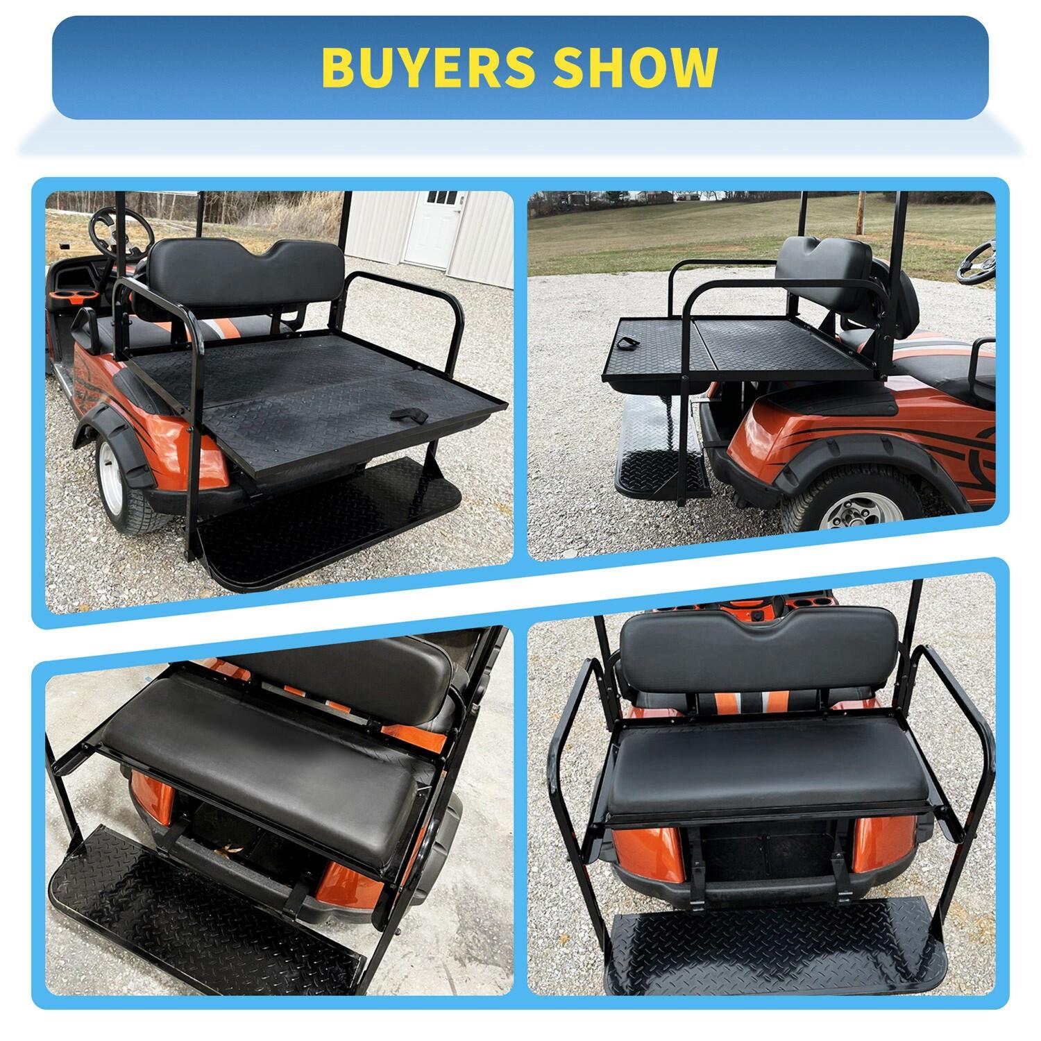 For EZGO TXT 1995+ Models Golf Cart Flip Folding Rear Seat Cushions Pad