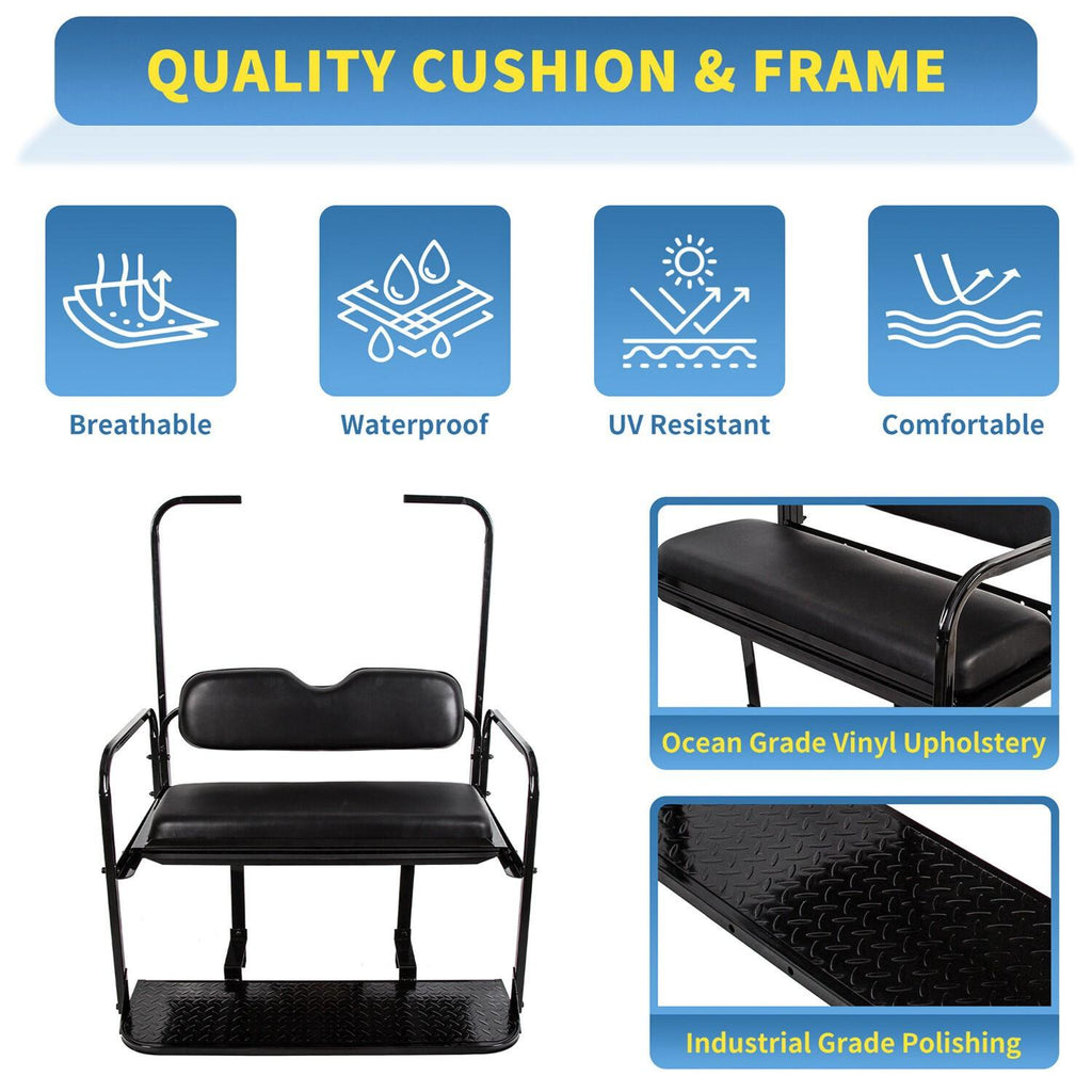 For EZGO TXT 1995+ Models Golf Cart Flip Folding Rear Seat Cushions Pad