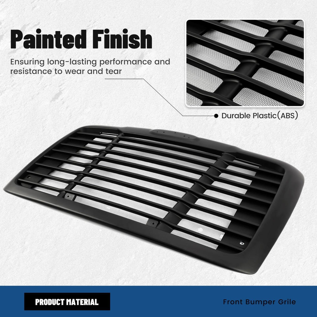Fit Freightliner Cascadia 08-2017 Black Hood Grille With Bug Screen #A1715624002