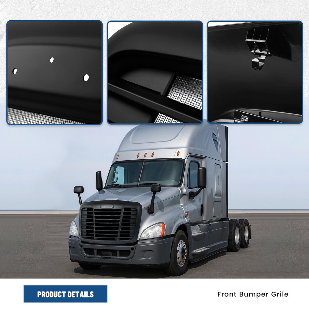 Fit Freightliner Cascadia 08-2017 Black Hood Grille With Bug Screen #A1715624002