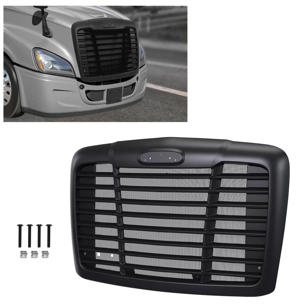 Fit Freightliner Cascadia 08-2017 Black Hood Grille With Bug Screen #A1715624002