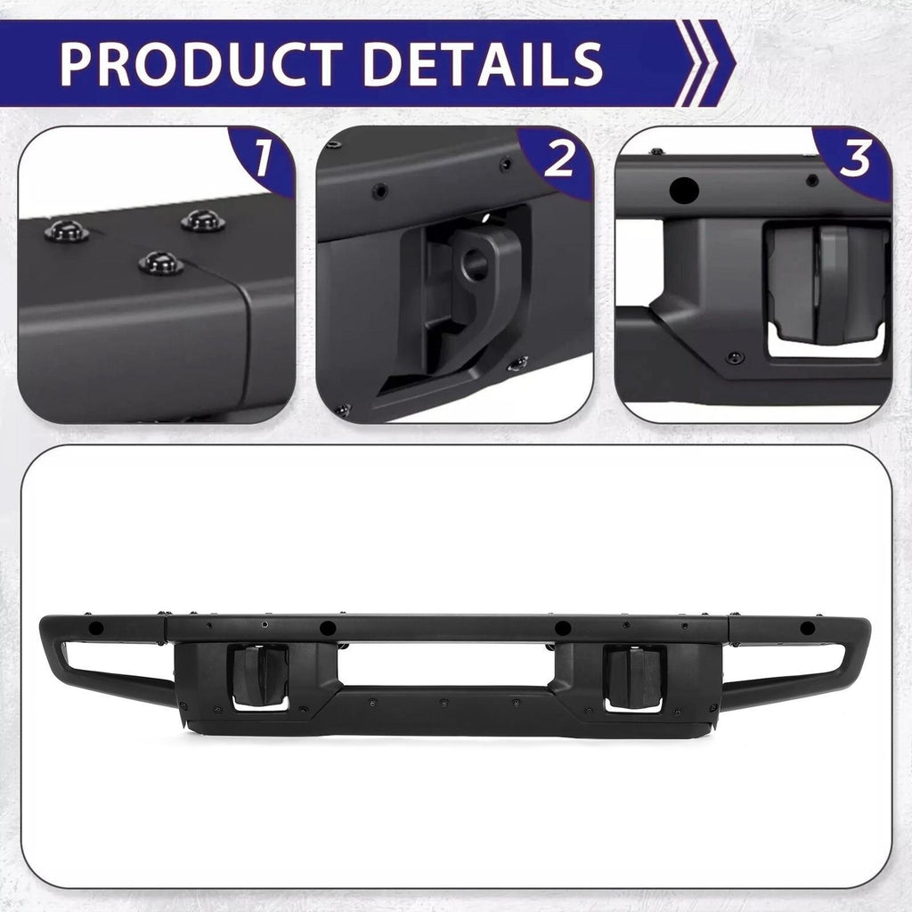 Front Bumper W/D-ring Mounts Fit For Ford Bronco 2021-2023 Off-Road Full Width
