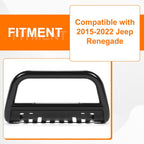 Fit for 2015-2022 Jeep Renegade Bumper Bull Bar Skid Plate Power Coated Steel
