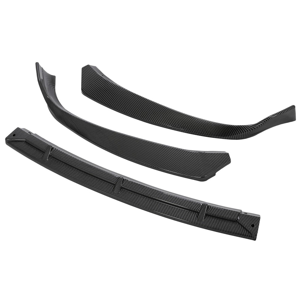 FOR TESLA MODEL S 2016-2020 STP-STYLE CARBON FIBER LOOK FRONT BUMPER LIP SPOILER